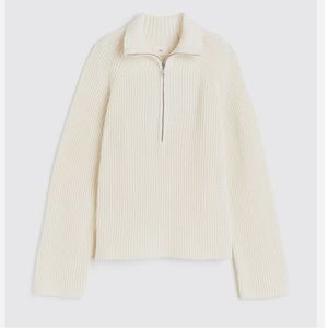 H&M Beige Quarter Zip Sweater